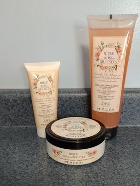 Miele & Rosa Di Giulietta Pink Bath & Body Set - Rose Scented Creams